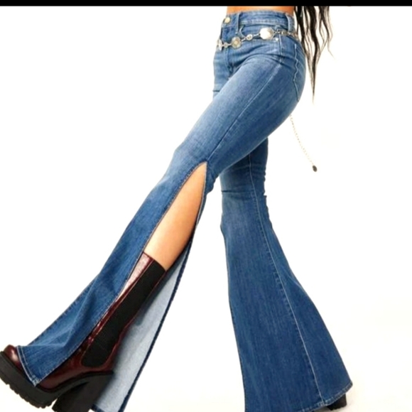 ARTICLES OF SOCIETY Bridgette Side Split Flare Jeans ~ NWT - Picture 3 of 12